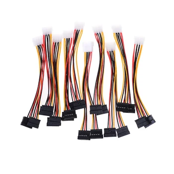 10szt kabel komputerowy kabel 4-pin IDE Power Splitter 1 mężczyzna, 2 Kobiety ATA / SATA Power Cable Y Splitter dysk twardy zasilacz