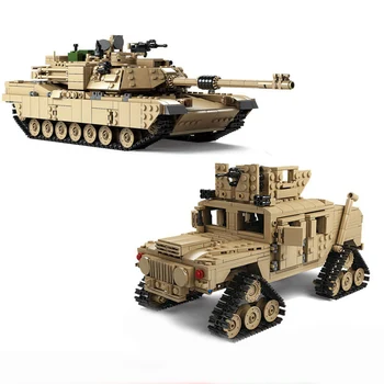 KAZI New Theme Tank Building Blocks 1463pcs Building Blocks M1A2 ABRAMS MBT KY10000 1 Change 2 Toy Tank Models zabawki dla dzieci