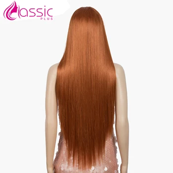 Klasyczny plus 32 cale naturalny długie kręcone peruki dla kobiet, peruki syntetyczne ombre pomarańczowy czarny blond cosplay peruka термостойкое włókno