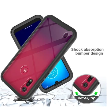 Pełna ochrona odporna na wstrząsy etui Motorola Moto E6S E G7 Plus G8 Play One Vision, Zoom Marco Action przezroczysta pokrywa tylna