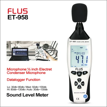 FLUS Sound Level Meters Datalogger Digital Professional Sound Level Meter Sonometros Noise Audio Level 30-130dB decybeli metr