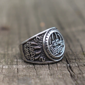 Viking Symbol Niedźwiedzia Łapa Pazury Pierścienie Męskie Słowiańskie Ochronne Velez Maskotka Pierścień Ze Stali Nierdzewnej Amulet Biżuteria
