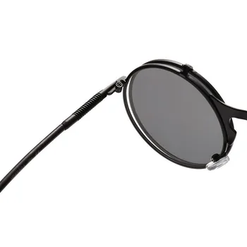 LeonLion 2021 Steam punk okulary moda męska 2021 Street Beat okrągłe okulary odkryty Oculos De Sol Feminino UV400