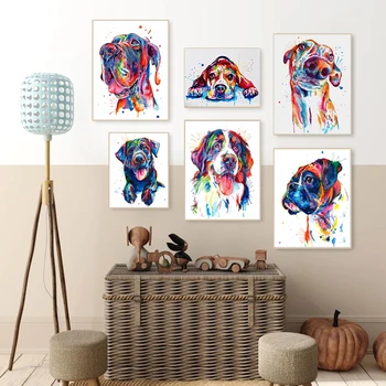 YIKELA Mosaic Drill Painting Colorful Funny Dog DIY Full Round Square Diamond Painting haftu krzyżykiem Picture Art Decor