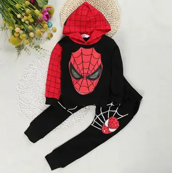 Spiderman children costume boys clothing sets wiosenny płaszcz dziecięce spodnie 2szt zestaw ubrań dziewczyny swetry i bluzy spodnie baby