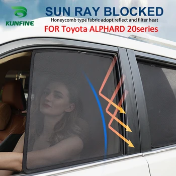 4PCS/Set lub 2PCS/Set magnetyczne osłony przeciwsłoneczne bocznego okna samochodu netto rolety do Toyota ALPHARD 20 series