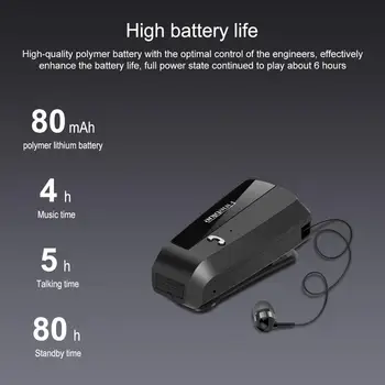 Fineblue F990 Bezprzewodowy Zestaw Słuchawkowy Z Mikrofonem Biznes Zestaw Słuchawkowy Bluetooth Sportowy Sterownik Teleskopowy Zacisk Stereo Douszne Wibracje