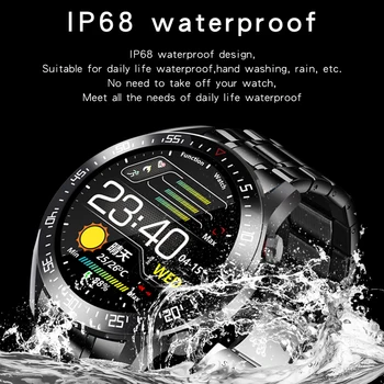 2021 męskie zegarek moda pełna ekran dotykowy stal pasek IP68 Wodoodporny fitness luksusowe zegarki zegarek dla mężczyzn C2