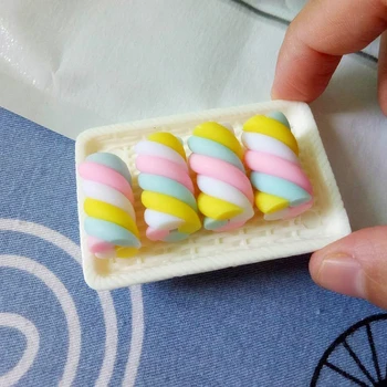 Tanduzi 20pcs Color Strip Rolls Polymer Soft Clay Simulation Food Soft Cotton Candy For Phone Case Decoration DIY Clay Crafts
