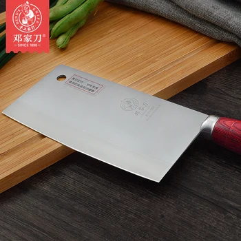 DengJia 9Cr15Mov chiński nóż kuchenny 7.28 In noże kuchenne Tasak mięso okrągły drewniany uchwyt nóż do krojenia mięsa narzędzia do gotowania