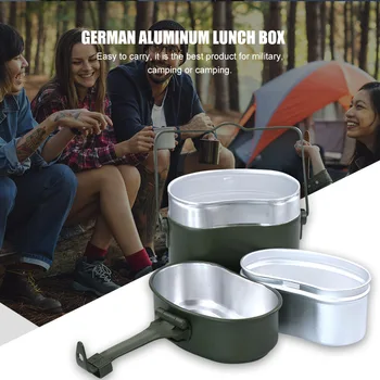 3 w 1 odkryty camping lunchowy naczynia piesze wycieczki piknik przetrwanie lunch pot miska przenośny zestaw naczyń