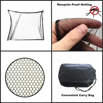 Przenośny Campingowa moskitiera Four Corners Enhanced Single-person Folding Mosquito Net Black For Enjoy Travel Outdoor