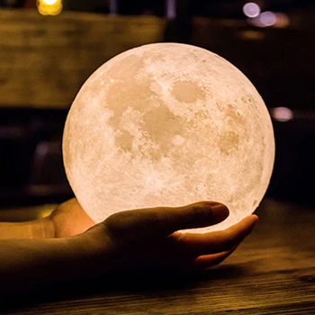 12/15/18 cm drukowanie 3D Moonlight lampa twórczy Moonlight LED RGB światło Księżyca kolorowe akumulator idealny prezent nocne światło Księżyca