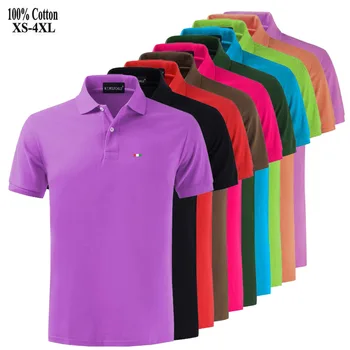Bawełna wysokiej jakości 2020 z krótkim rękawem Męskie koszulki polo casual plus rozmiar XS-4XL letnie stałe Hommes Polos Modne męskie topy