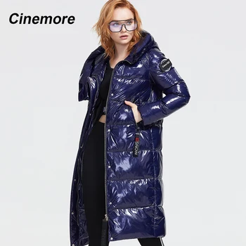 CINEMORE 2020 zimowa nowa kolekcja kurtka puchowa damska ciemny kolor gruba bawełna odzież wysokiej jakości długi ciepły płaszcz zimowy A005