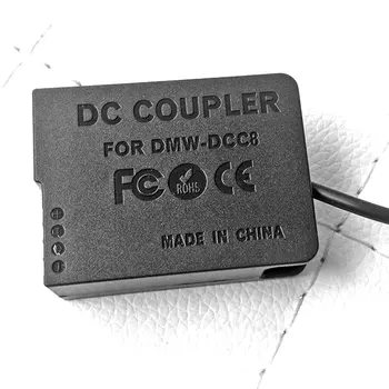 DCC8 DC Coupler DMW-BLC12 fałszywa akumulator z kablem USB do aparatu Panasonic DMC-FZ1000 FZ2000 FZ2500 FZ300 G7 G6 G5 GH2 FZH1