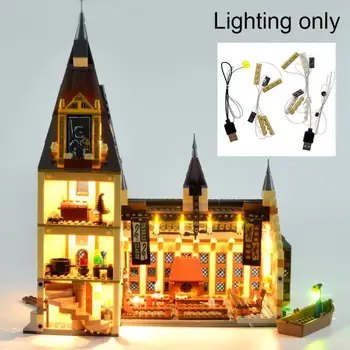 Światło led zestaw Lego 75954 sala bloki zabawki na prezenty dla dzieci cegły zabawki modele bloków X0Z9