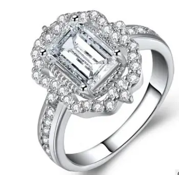 TGR09 18k pozłacane pierścienie dla kobiet obrączki ślubne akcesoria sześciennych cyrkon biżuteria