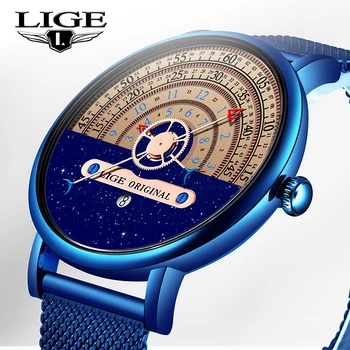 LIGE Modny męski zegarek ultra-cienkie luksusowe zegarki kwarcowe mężczyźni 2020 codzienne drobne netto pasa wodoodporne zegarki sportowe Relogio Masculino