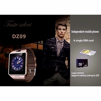 Inteligentny zegarek z kamerą DZ09 Bluetooth Smartwatch SIM TF slot dla kart fitness tracker aktywności sportowe zegarki z systemem Android PK Q18 zegarek