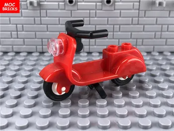 20 szt./lot MOC cegły DIY kolorowe skuter z podstawą i kątowych kierownicą montażu bloków 15396c01 zabawki, prezenty dla dzieci