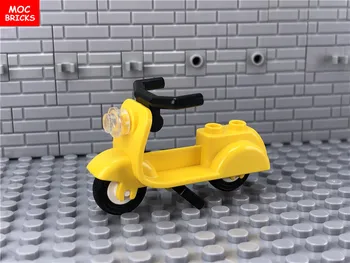 20 szt./lot MOC cegły DIY kolorowe skuter z podstawą i kątowych kierownicą montażu bloków 15396c01 zabawki, prezenty dla dzieci