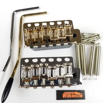 Wilkinson ST gitara Tremolo system przednia + gięte stalowe siodełka WV6 chrom, srebro, złoto
