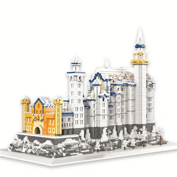 Śnieg Łabędź zamek bloki Diament architektura mikro cegły zabawki dla dzieci prezent na boże Narodzenie zabawki edukacyjne