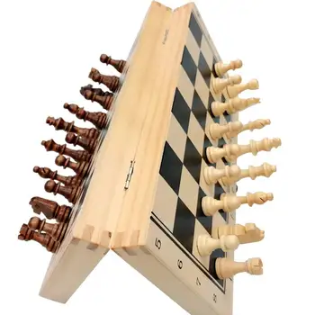 29/34/39 cm drewniany składany magnetyczny szachowy zestaw twarda drewniana szachownica magnetyczne szachy zabawne gry planszowe