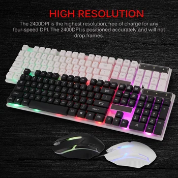 Combo PC Gamer LED Gaming Keyboard And Mouse Set Wired Keyboard 2.4 G Gamer Keyboard Illuminated Gaming Keyboard Set do laptopa