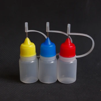 Niewielka partia 20 szt./lot igiełkowe butelki 5 ml PE plastikowe butelki z kroplomierzem z metalową śrubą игольчатой pokrywą instock