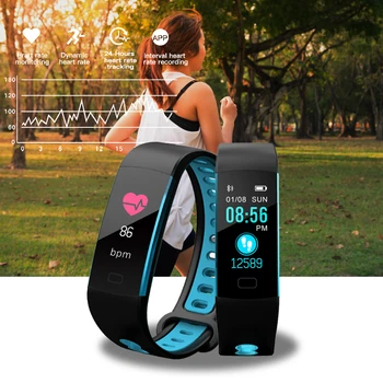 LIGE Women Men Smart Bracelet IP67 Wodoodporny fitness tracker Heart Rate Blood Pressure Krokomierz Sport Smart watch Wristband