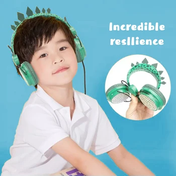 Uroczy jednorożec lub dinozaur słuchawki przewodowe dla dziewczyn dzieci chłopiec Świąteczny prezent Diamond Bling Music Phone kaski z mikrofonem
