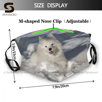Szablon Regulowana Samoyed Pies Maska Do Twarzy Zabawna Unisex Materiał Maska Do Twarzy Usta Z Filtrem