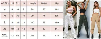 Kobiety Na Co Dzień Jogger Taniec Sportowe Spodnie Baggy Spodnie Spodnie Damskie Moda Wysoka Talia Obwodu Hip-Pop Walki Spodnie-Cargo Stałe