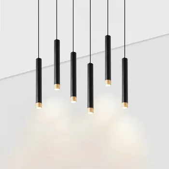 Cylinder Dimmable LED lampy wiszące długie rurki lampy kuchnia jadalnia sklep bar ozdoby przewód wisząca tle światła