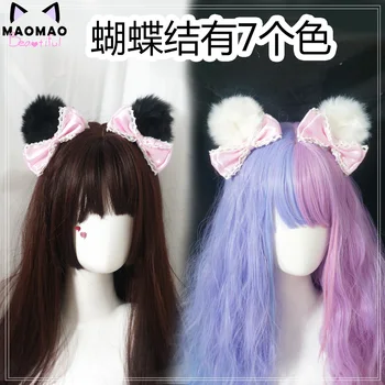 Anime Lolita piękny niedźwiedź ucho kwiat spinka do włosów KC akcesoria do włosów rocznika słodkie damskie ładny cosplay spinka do włosów na taśmie do włosów