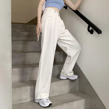 Szerokie spodnie 2020 białe dżinsy z wysokim stanem jeansowe spodnie boyfriend jeans dla kobiet temat spodnie Vaqueros Mujer