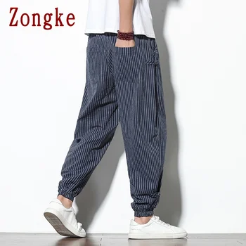 Zongke paski casual spodnie mężczyźni ulica japoński odzież mężczyźni biegacze, sportowe spodnie damskie spodnie Męskie spodnie Harajuku hip-hop 5XL 2021 Wiosna