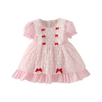 Dziewczyny sukienka Lolita cebula Księżniczka Dressses dla dzieci Urodziny Chrzest suknia mały butik sukienki Childen Hiszpania odzież