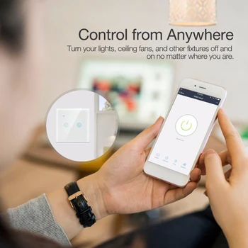 1/2/3/4 Gang TUYA WiFi Smart Touch Switch 170-240V Home Wall Button For Alexa And Google Home Assistant EU Standard
