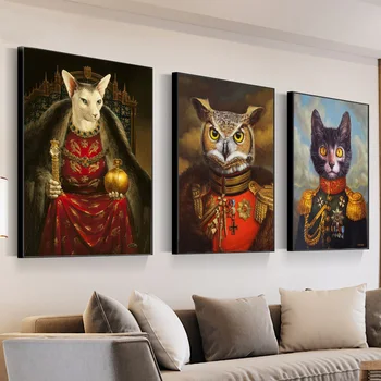 Vintage Style 5D Diamond Painting Full Square Animals Mosaic Painting Deer Cat Portrait Nordic Wall Art Home Decoration