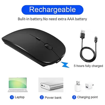 Ładowalna mysz mysz bezprzewodowa Bluetooth 4.0 myszka pecet ergonomiczne, myszy, USB, optyczny Mause Akumulator do laptopa