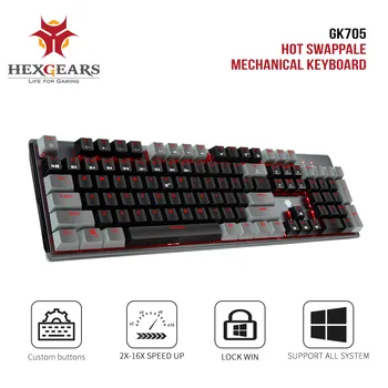 HEXGEARS GK715 PBT Klawiszy Gaming Keyboard 104 key Kailh Hot Swap Switch klawiatura mechaniczna wodoodporny różowy teclado do stołu