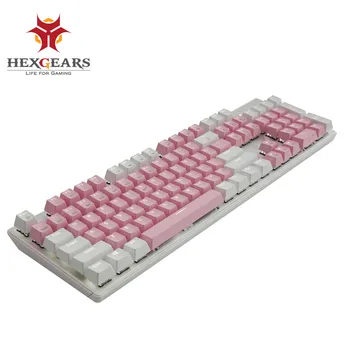 HEXGEARS GK715 PBT Klawiszy Gaming Keyboard 104 key Kailh Hot Swap Switch klawiatura mechaniczna wodoodporny różowy teclado do stołu