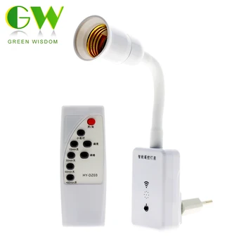 Dimmable E27 Socket Wireless Remote Control Lamp Holder Switch 220V Dimmer Light Base with Timer for LED Bulb Night Lights