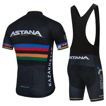 New 2021 Astana Cycling team jersey 20D bike shorts set Quick Dry Mens Bicycle clothes team pro BIKE Maillot Culotte