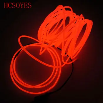 HCSOYES (3 m/lot) Elastyczny neon Glow EL Wire Rope taśma kablowa Taśma neony obuwie odzież samochód taśmy led i obudowa baterii