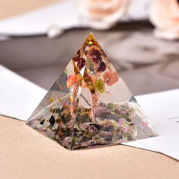 Uzdrawiający Kryształ Orgon Piramida Kamień Handmade Żywica Czakra Home Decor Generator Energii Do Medytacji, Reiki Równoważenie