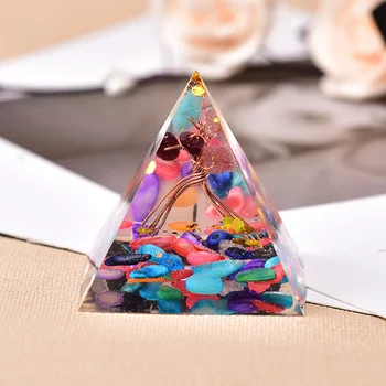 Uzdrawiający Kryształ Orgon Piramida Kamień Handmade Żywica Czakra Home Decor Generator Energii Do Medytacji, Reiki Równoważenie